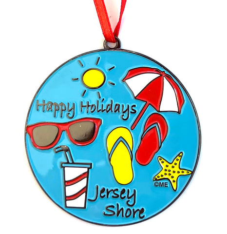 New Jersey Shore Christmas Holiday Ornament Beach Holiday