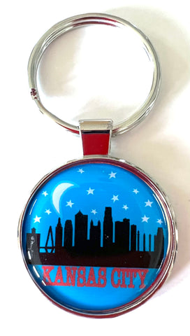 Kansas City Missouri Keychain Night Skyline