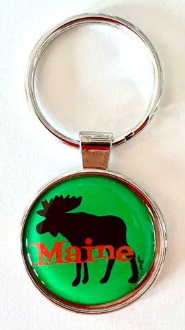 Maine Moose Keychain