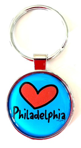 Philadelphia Keychain Heart