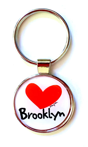 Brooklyn Heart Dome Keychain