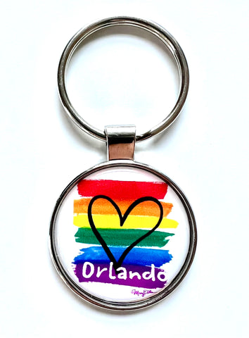 Orlando Keychain Rainbow Heart