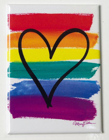 Rainbow Pride Flag Heart Magnet