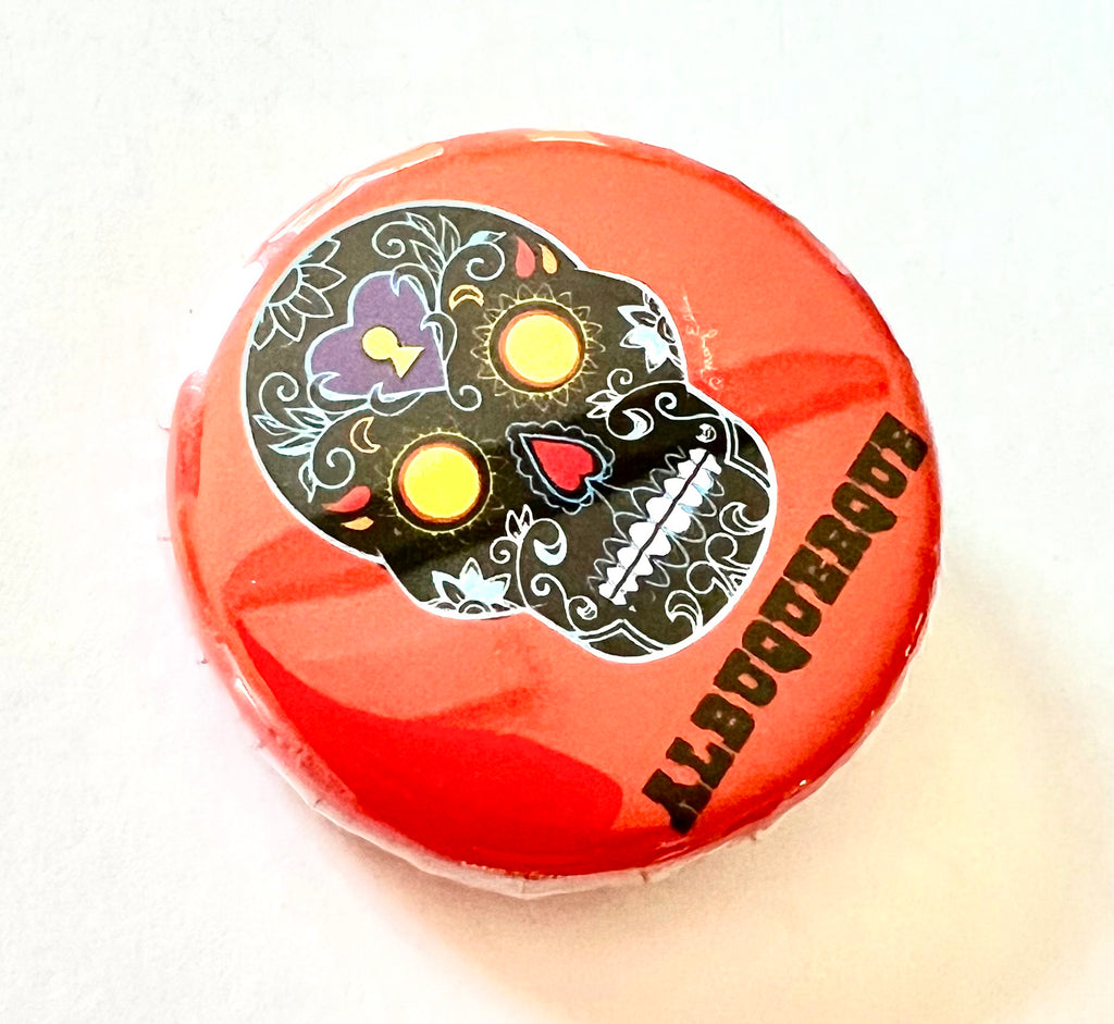 Albuquerque Sugar Skull Button