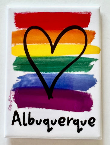 Albuquerque Magnet Rainbow Heart