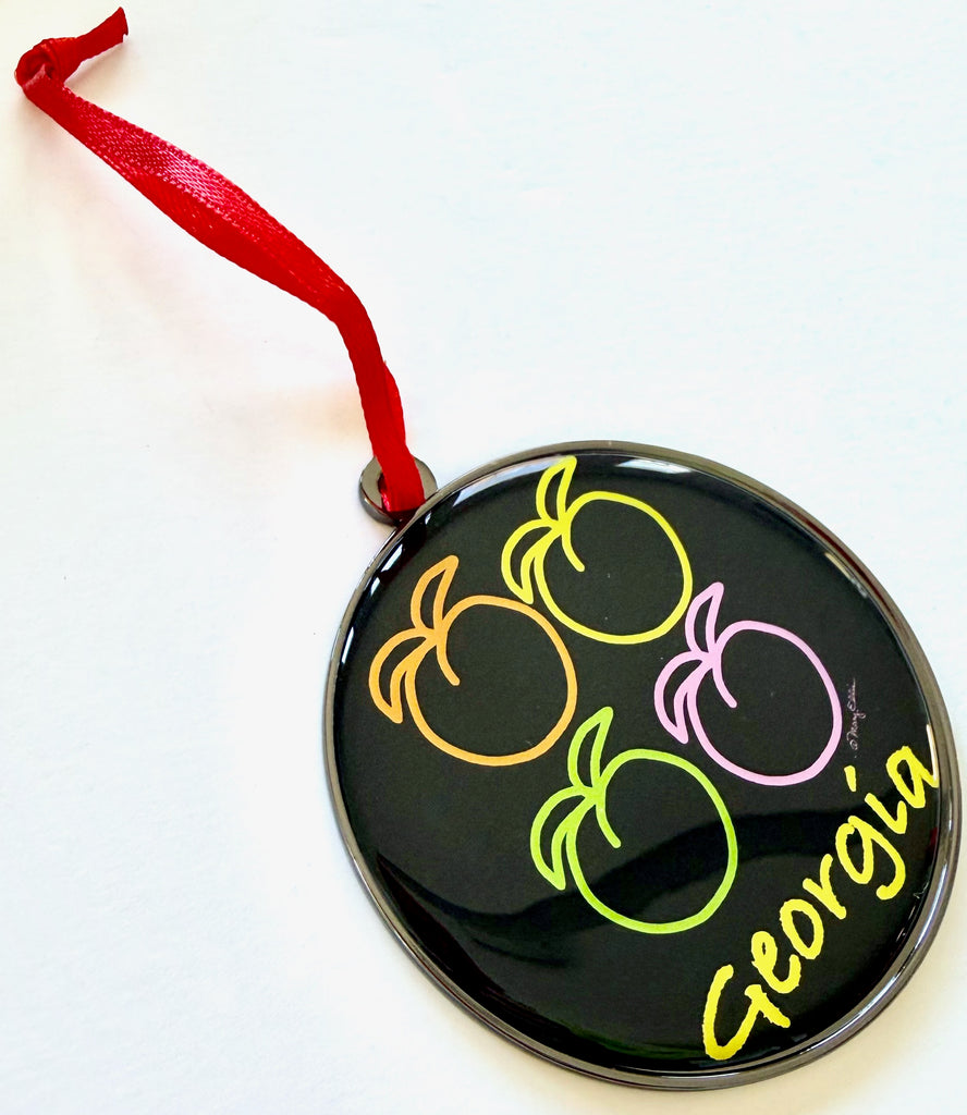 Georgia Multi Peaches Christmas Ornament