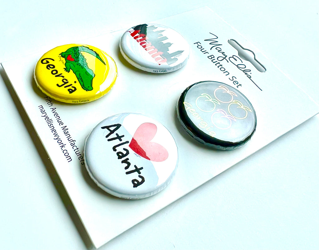 Atlanta Set of 4 Mini Buttons