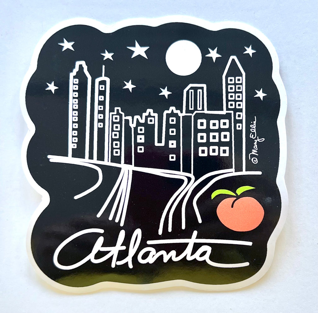 Atlanta Georgia Giant Sticker Night Skyline