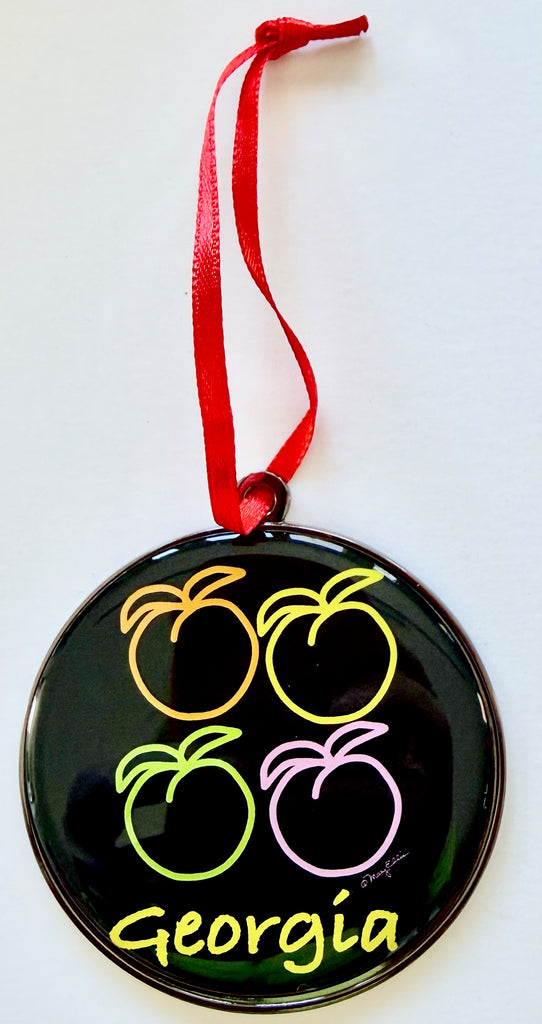 Georgia Multi Peaches Christmas Ornament