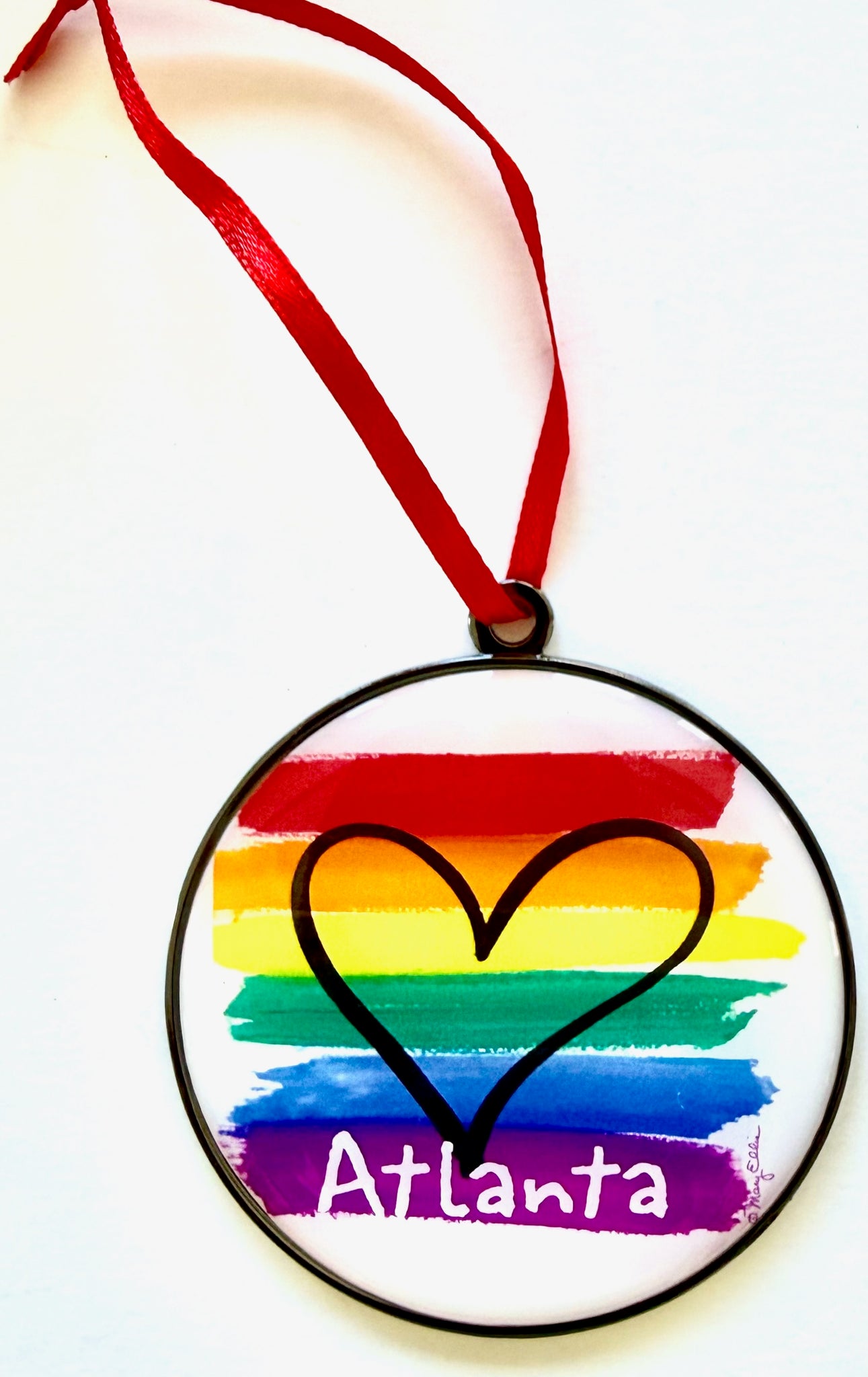 thumbnail image 2 of Original Pride Flag Die Cut Glossy Fridge Magnet, Rectangle, Multicolor, Texas Hart Designs 2 of 6