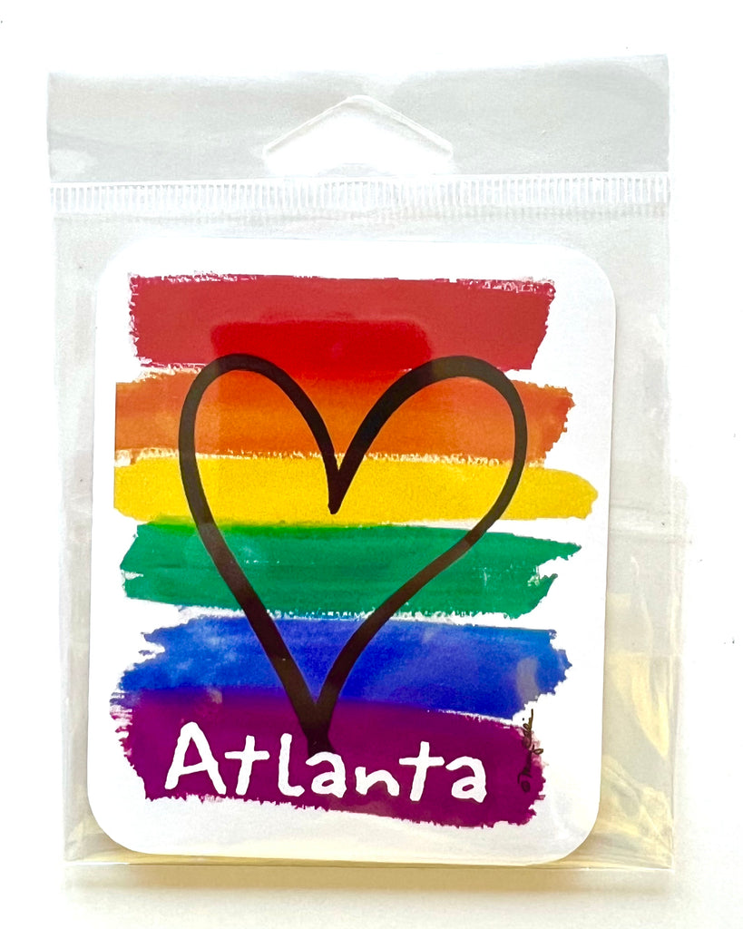 Atlanta Georgia Giant Sticker Rainbow Pride Heart