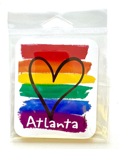 Atlanta Georgia Giant Sticker Rainbow Pride Heart