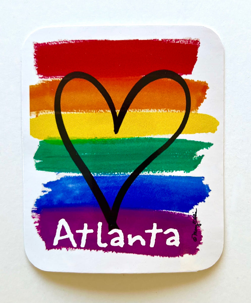 Atlanta Georgia Giant Sticker Rainbow Pride Heart