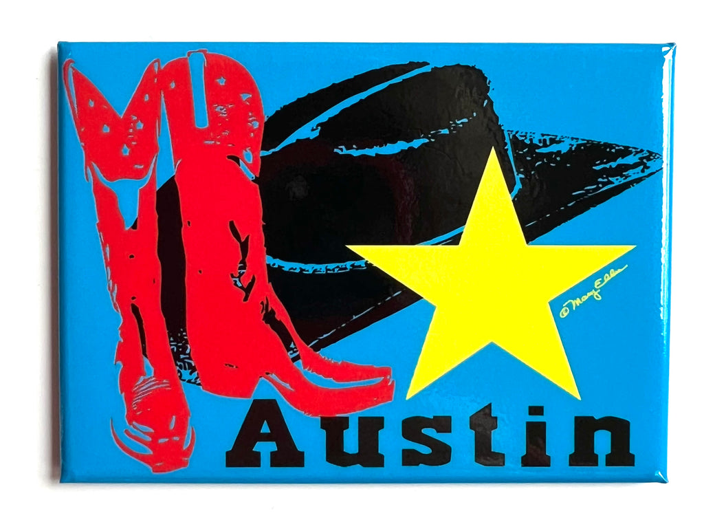 Austin Texas Magnet Hat Boots Star