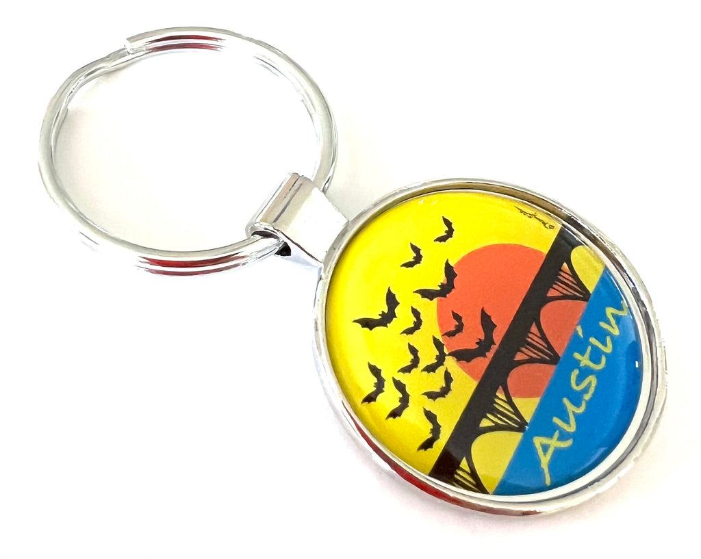 Austin Texas Keychain Congress Bridge Bats