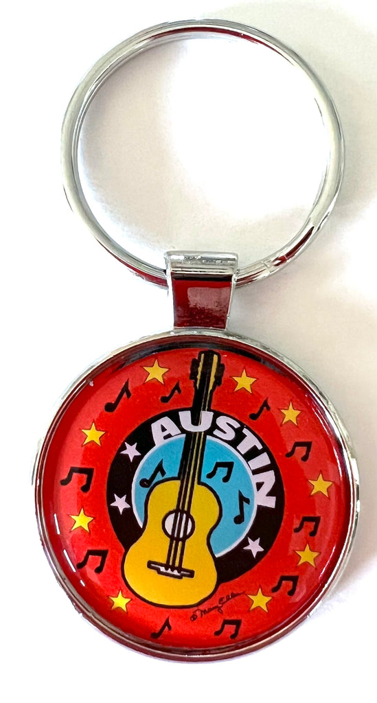 Austin Texas Keychain Guitar