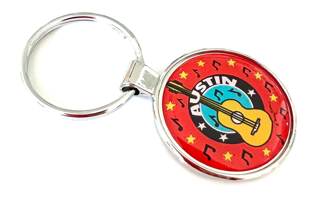 Austin Texas Keychain Guitar