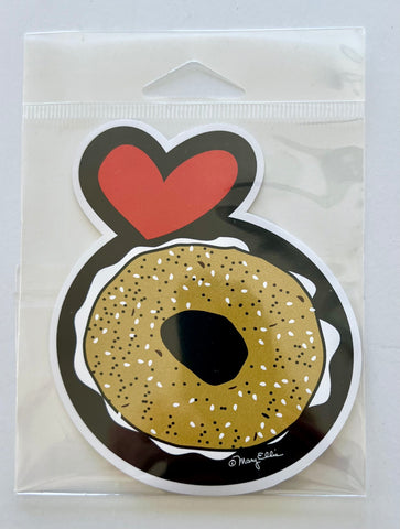 Giant Sticker Heart Bagel Love