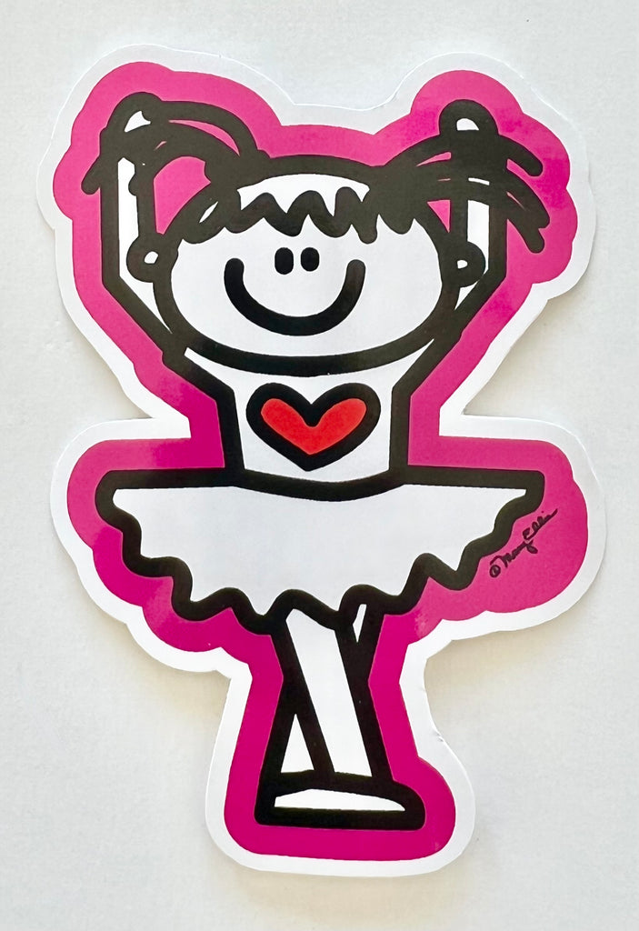 Giant Sticker Ballerina Heart Love