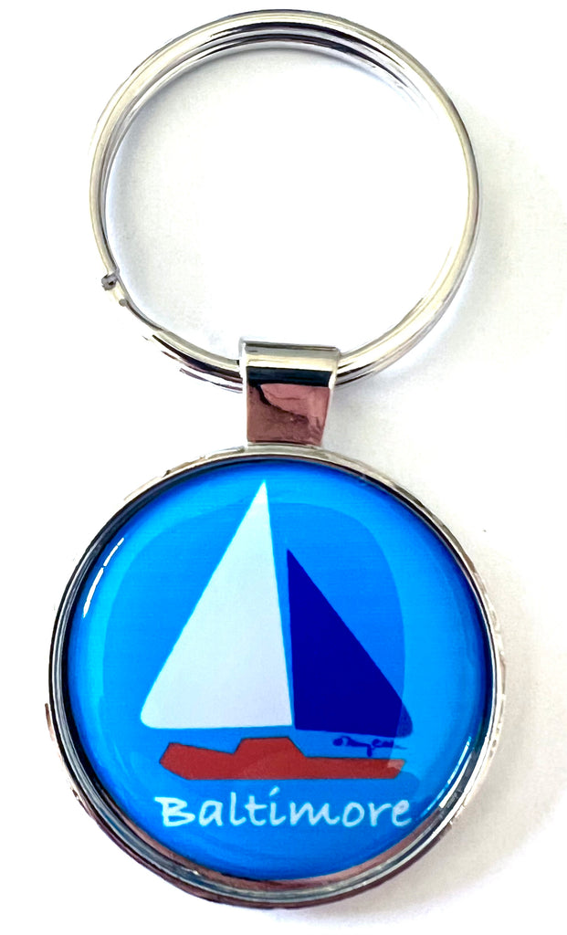 Baltimore Maryland Sailboat Keychain