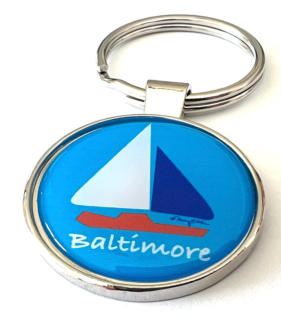 Baltimore Maryland Sailboat Keychain