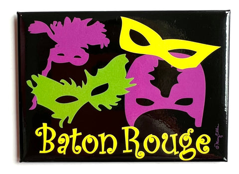 Baton Rouge Louisiana Magnet Mardi Gras Masks