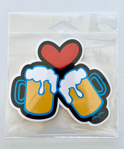 Giant Sticker Heart Beer Love