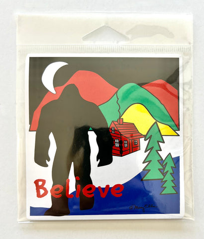 Giant Sticker Bigfoot Sasquatch Cabin