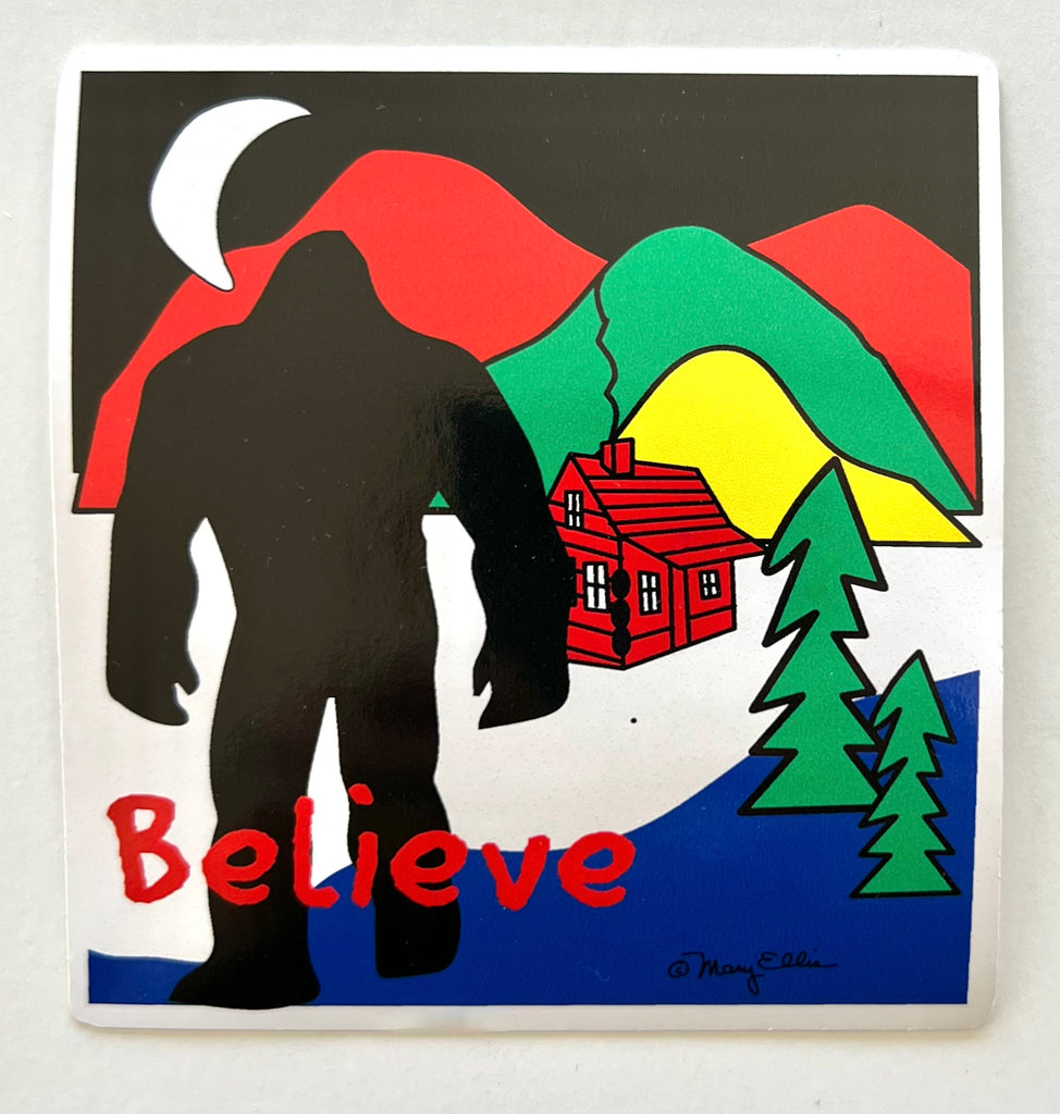 Giant Sticker Bigfoot Sasquatch Cabin