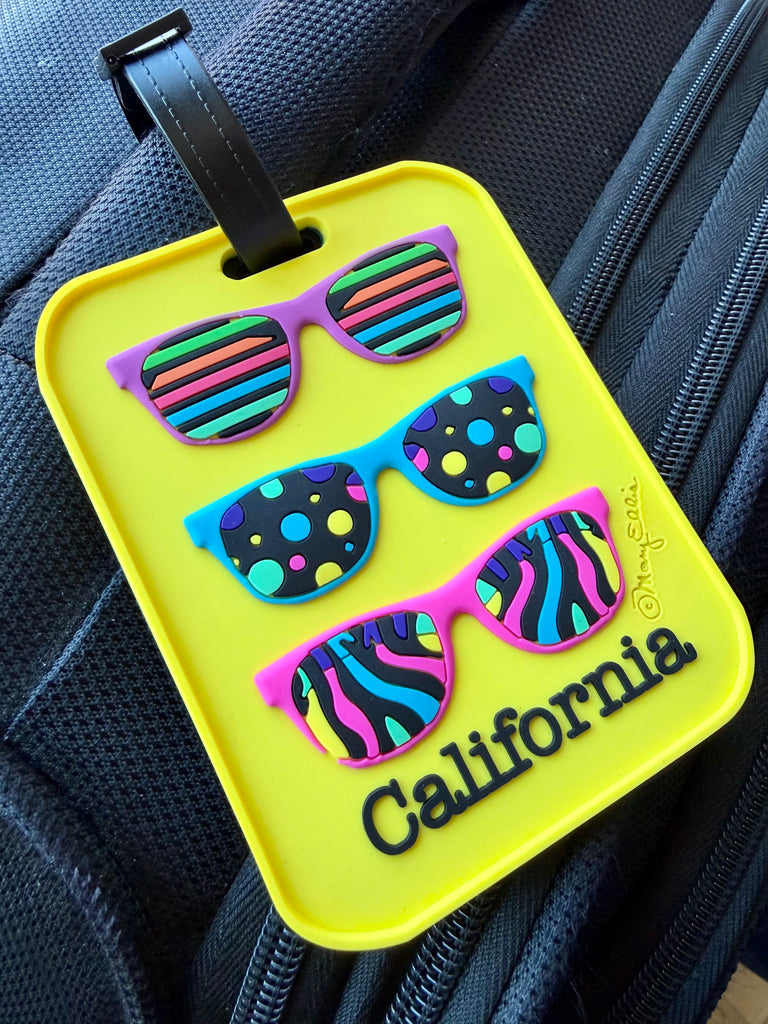 California Sunglasses Souvenir 3-D Luggage Tag