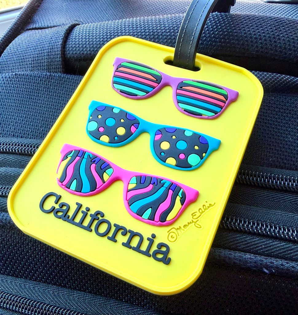 California Sunglasses Souvenir 3-D Luggage Tag