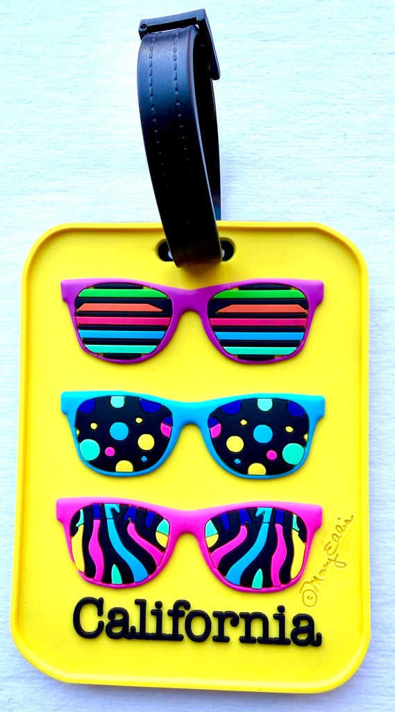 California Sunglasses Souvenir 3-D Luggage Tag