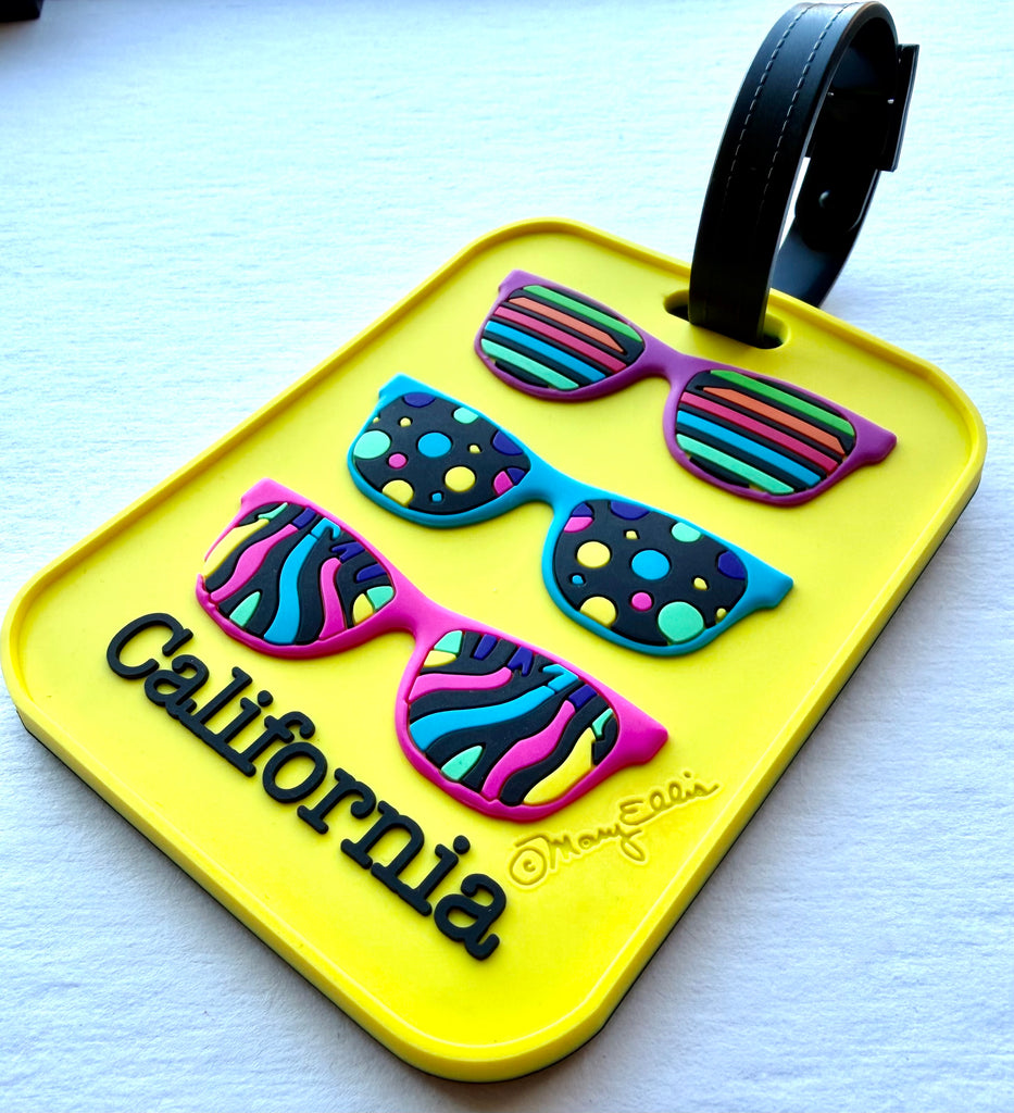California Sunglasses Souvenir 3-D Luggage Tag