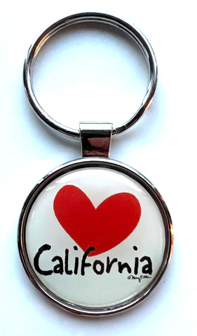 California Heart Keychain