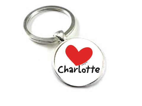 Charlotte North Carolina Keychain Heart