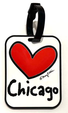 Chicago Heart 3-D Luggage Tag