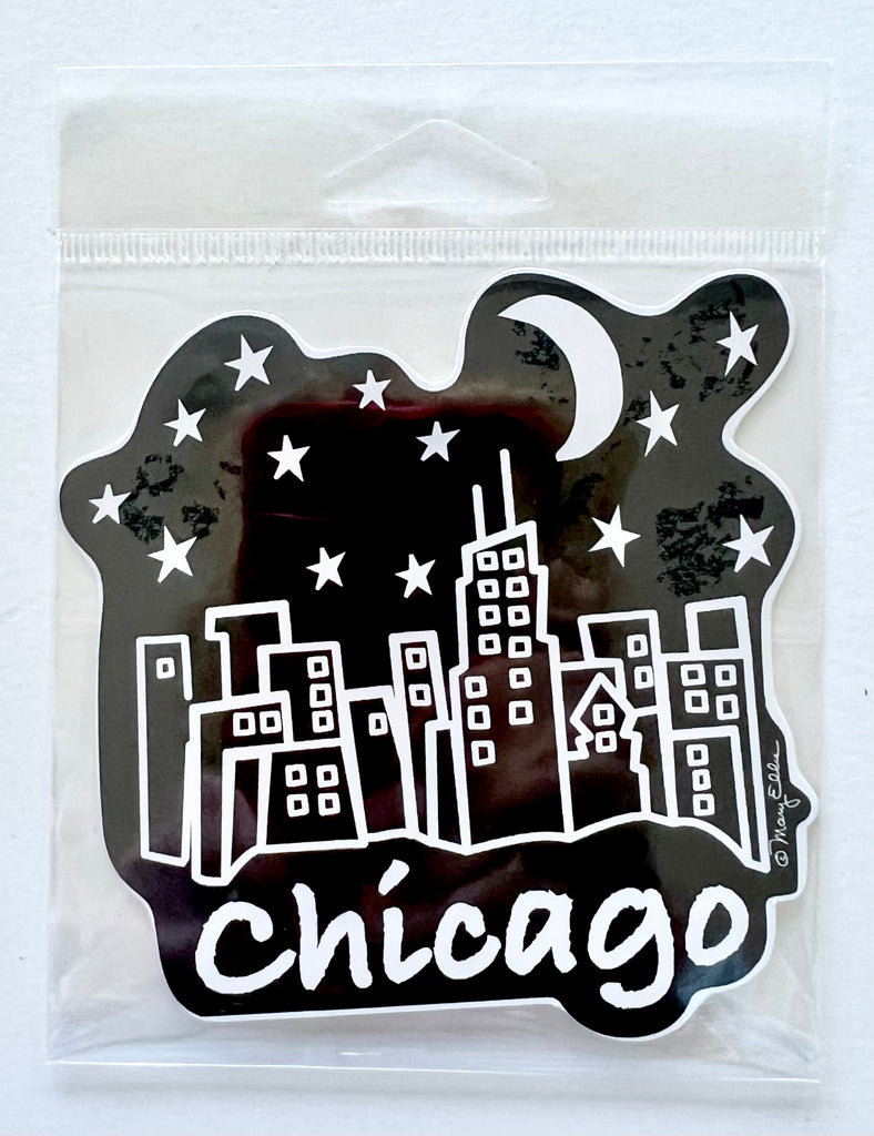 Chicago Night Skyline Giant Sticker
