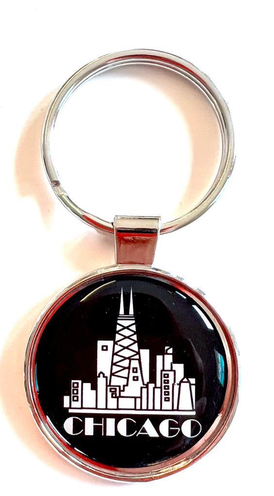 Chicago Keychain Skyline Black