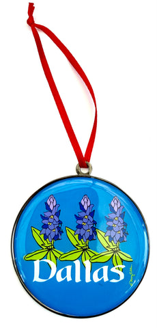 Dallas Texas Bluebonnets Christmas Ornament