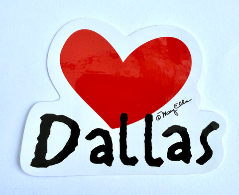 Dallas Texas Heart Sticker
