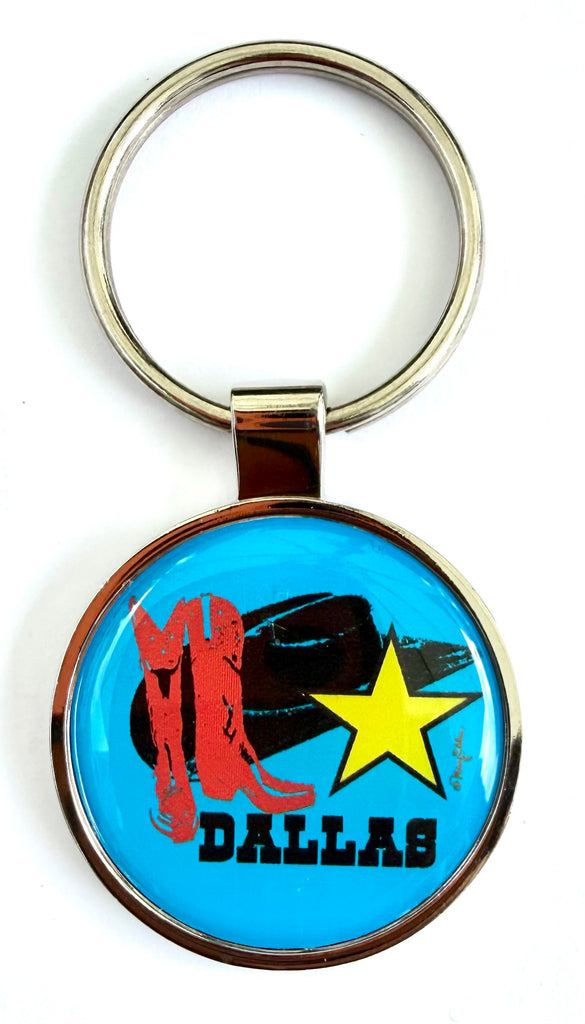 Dallas Boots and Hat Keychain