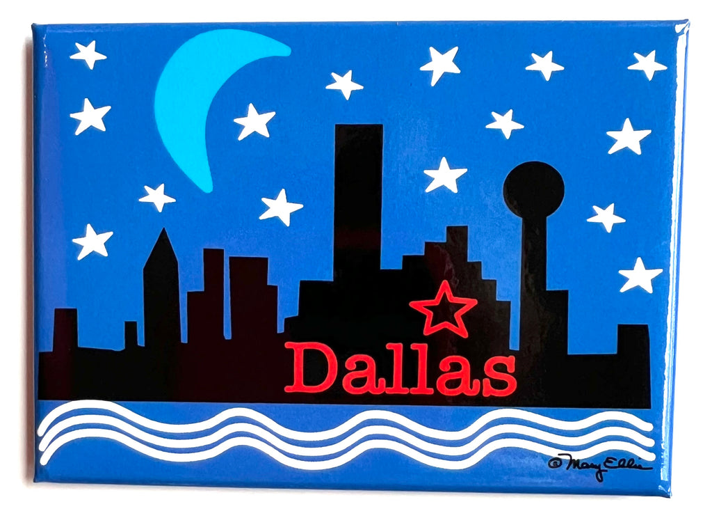Dallas Texas Magnet Night Skyline
