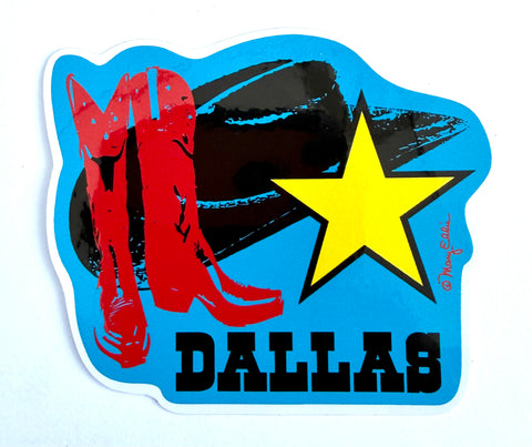 Dallas Texas Boots Hat Sticker