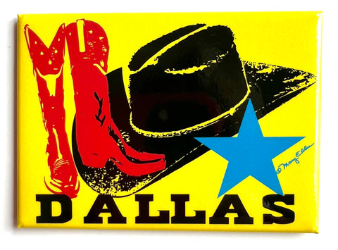 Dallas Texas Magnet Hat Boots Star