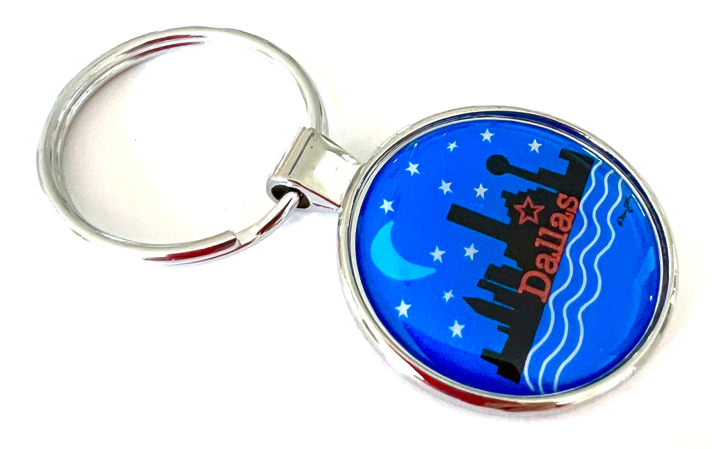 Dallas Texas Keychain Night Skyline