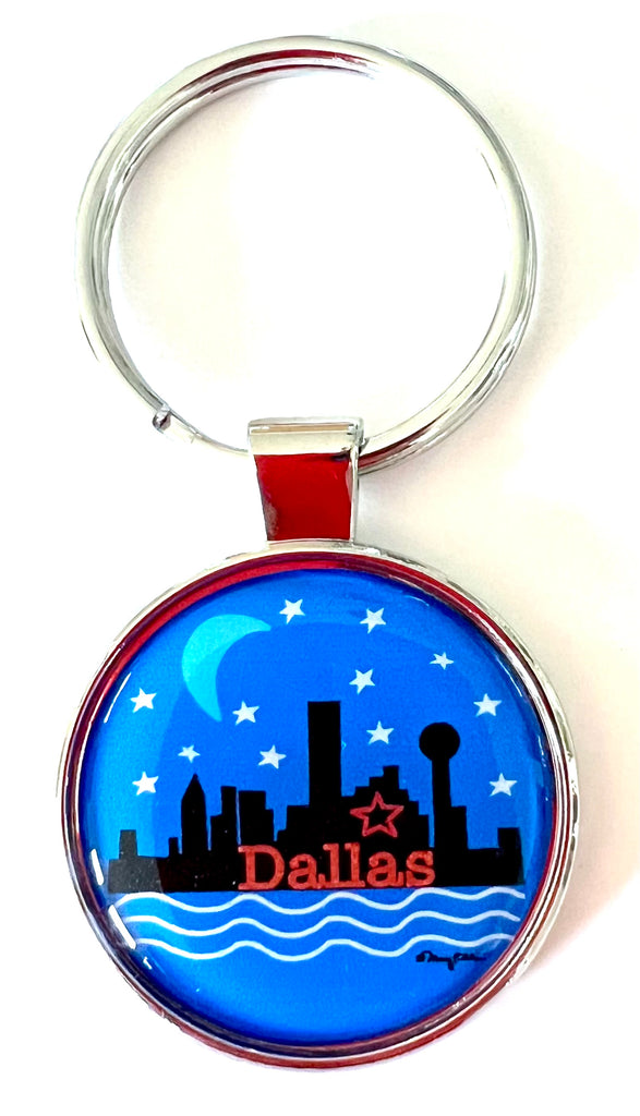 Dallas Texas Keychain Night Skyline