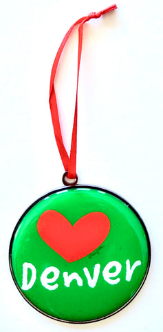 Denver Christmas Ornament Heart