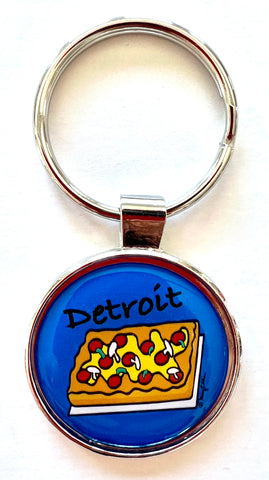 Detroit Pizza Keychain