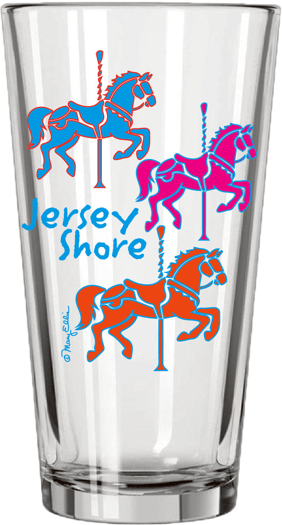 Jersey Shore Carousel Horses Pint Glass