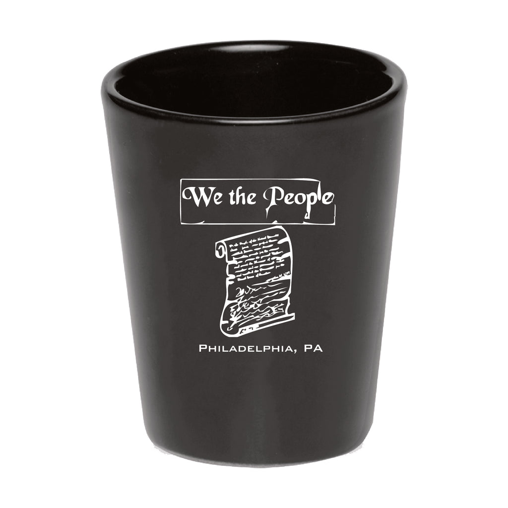 Philadelphia Shot Glass Black Ceramic We The People
